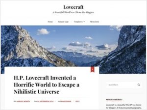 Lovecraft free theme for blog