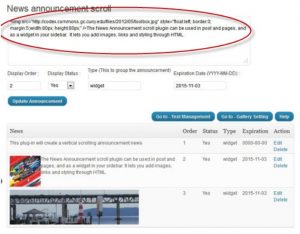 News Announcement Scroll Plugin