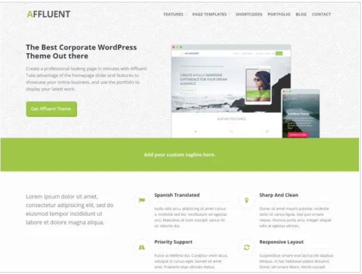 affluent wordpress theme